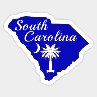 South Carolina State Shape, Palmetto Tree, Moon Sticker